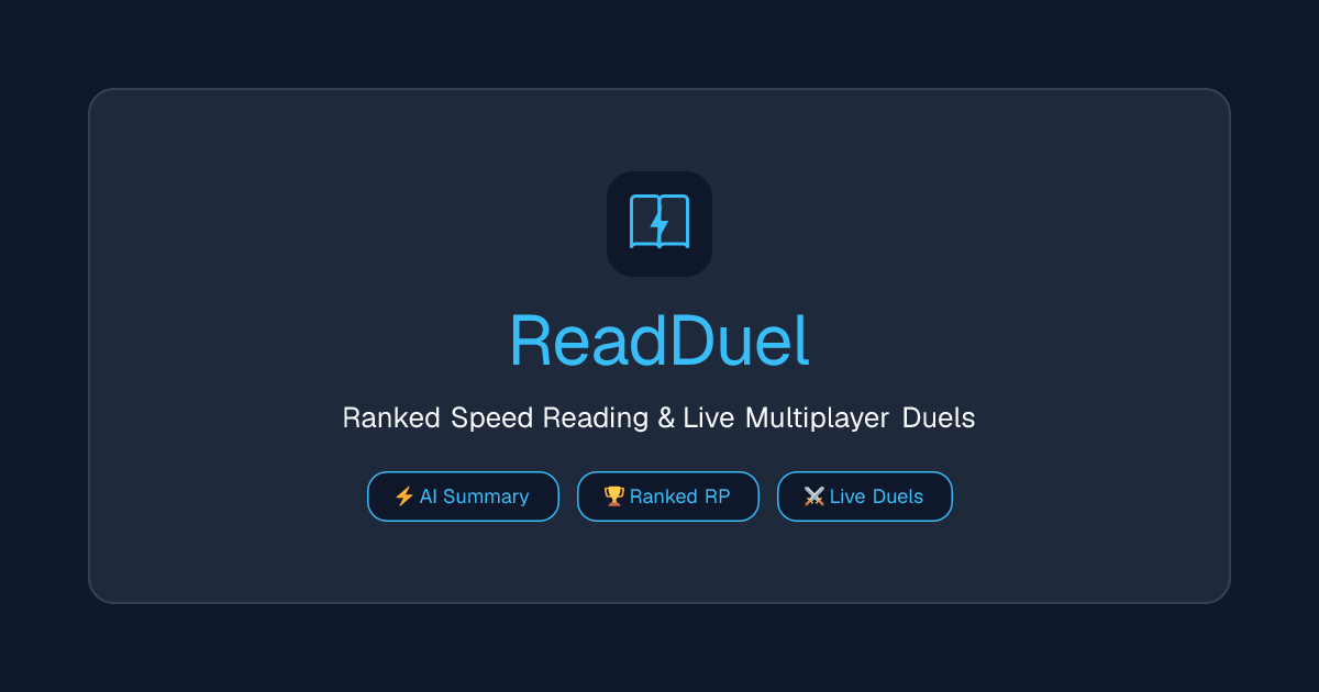 ReadDuel — Competitive Speed Reading & Ranked Comprehension